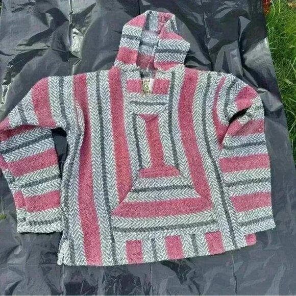 BAJA JOE pull over Baja with hood. Size Small pink and gray - Picture 2 of 6